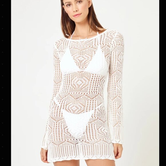 L Space - LSPACE x JVS Arrow Cover-Up Dress - Off White - Picture 3 of 6